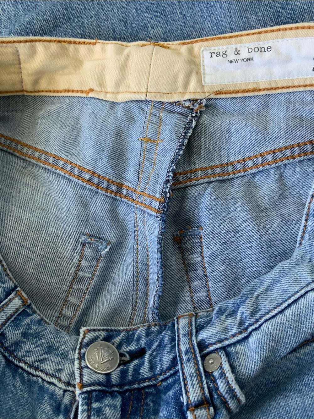 RAG & BONE Logan Jeans Women’s Size Audrey Blue Wide Leg Relaxed Fit *ALTERED - Picture 14 of 14